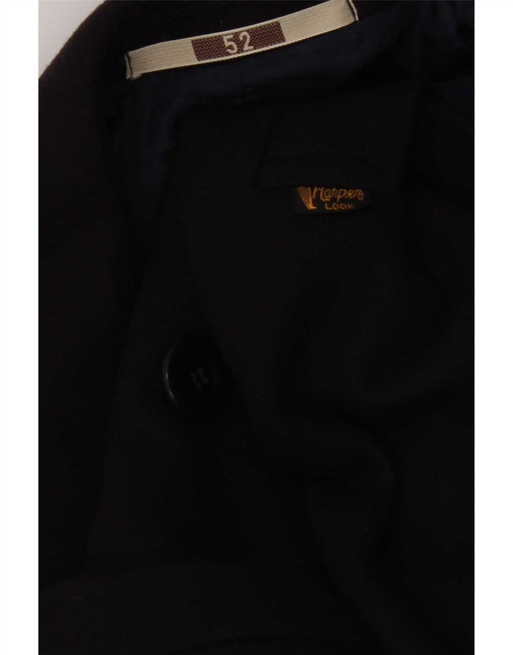 Vintage Herren Pea Coat IT 52 XL Marineblaue Viskose
