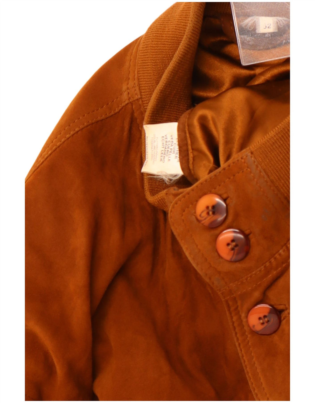 VINTAGE Herren Wildleder Bomberjacke EU 52 XL Beige Leder