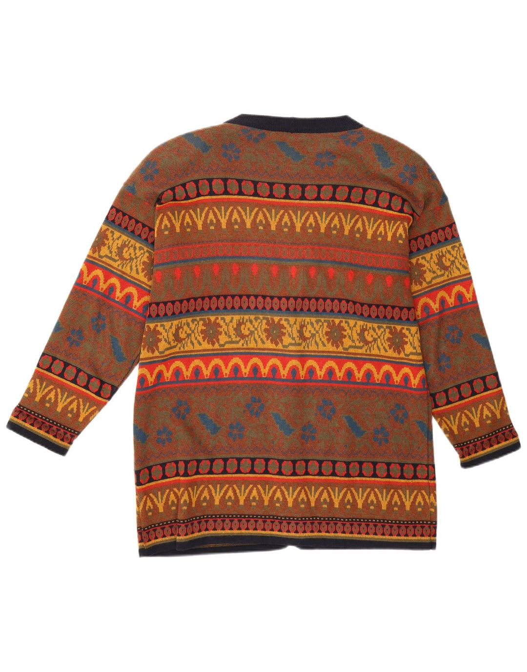 MOUCHE Womens Cardigan Sweater UK 12 Medium Multicoloured Fair Isle