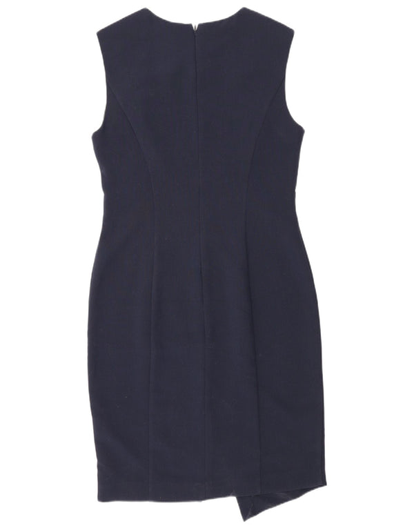 Topshop Damen Ärmelloses Etuikleid UK 12 Medium Marineblau Polyester