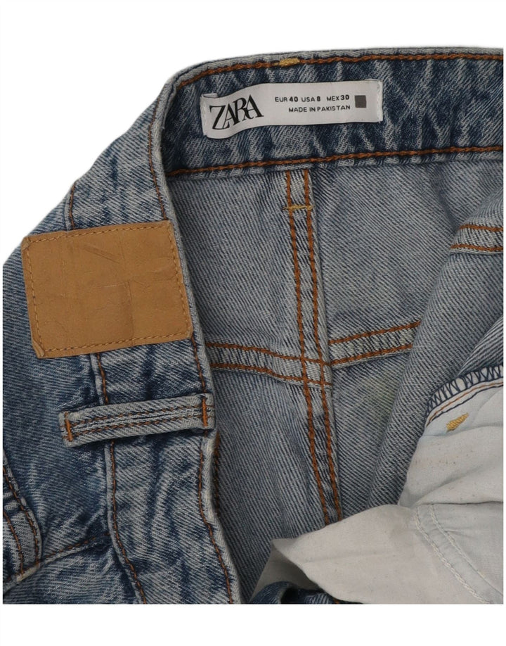 Zara Damen Distressed Tapered Jeans EU 40 Medium W30 L27 Blaue Baumwolle