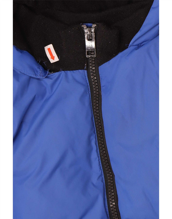 Diesel Jungen gepolsterte Jacke mit grafischer Kapuze, 7–8 Jahre, blaues Nylon
