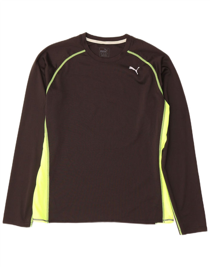 Puma Herren-Top, langärmelig, groß, Schwarz, Farbblock