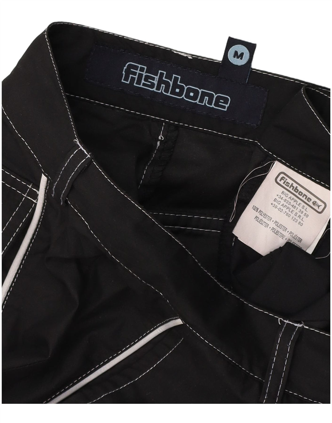 FISHBONE Herren Bermudashorts Medium W30 Schwarz Polyester