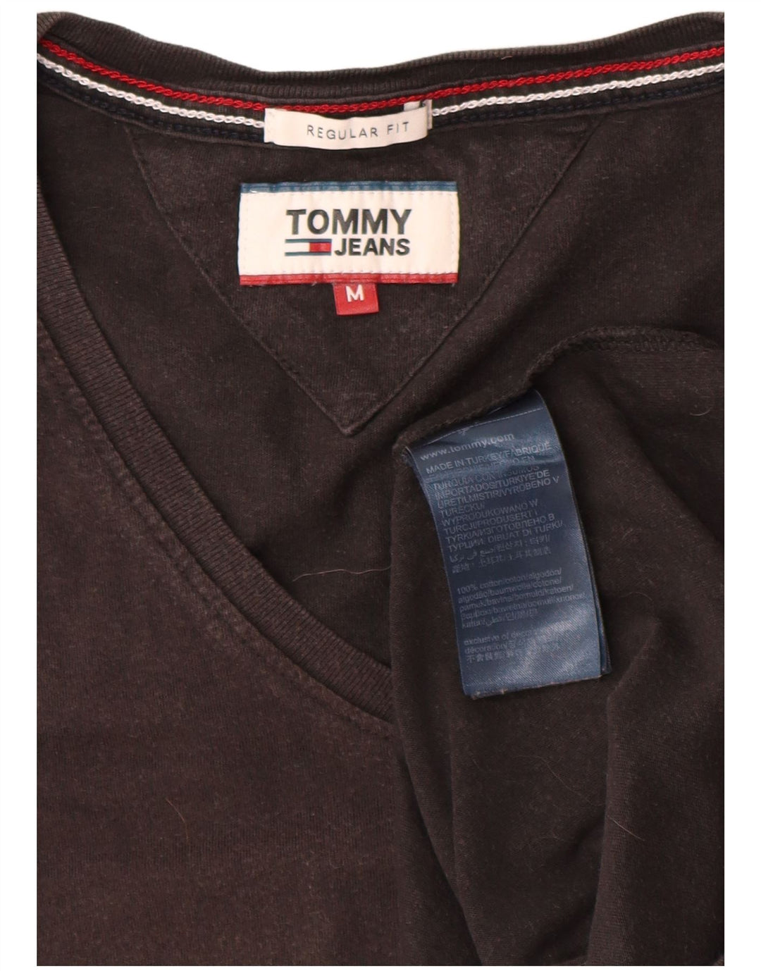 Tommy Hilfiger Herren T-Shirt Top Medium Schwarz Baumwolle