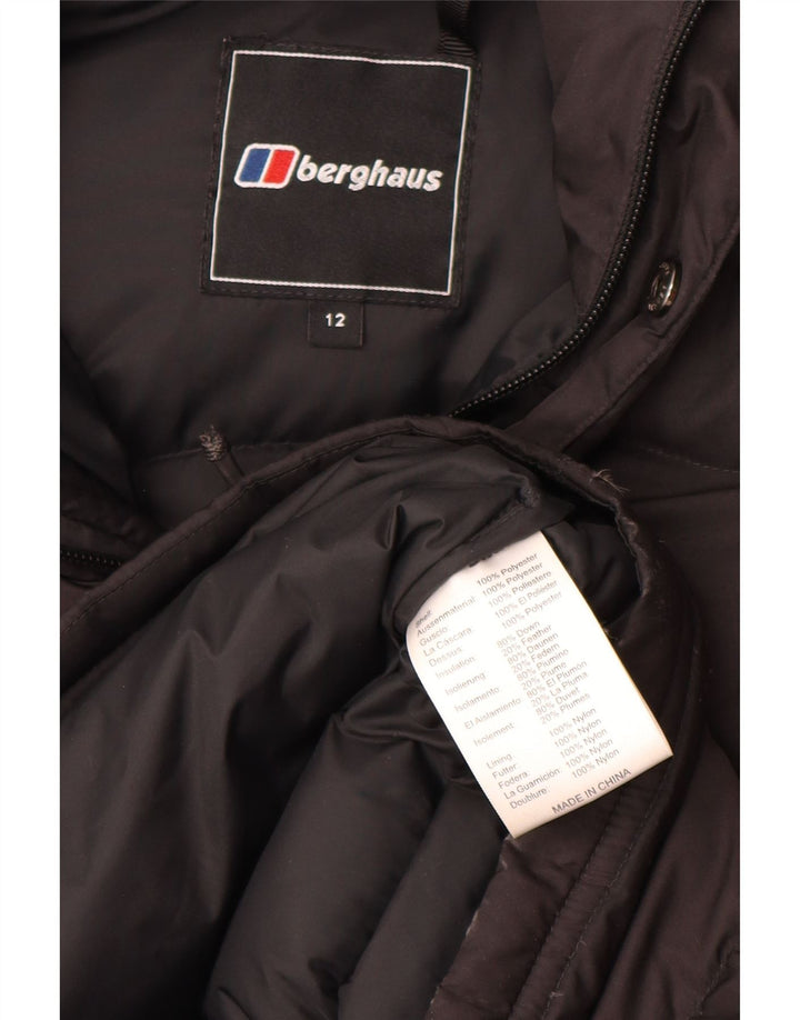 Berghaus Wattierter Damenmantel mit Kapuze, UK 12, Mittelschwarz, Polyester