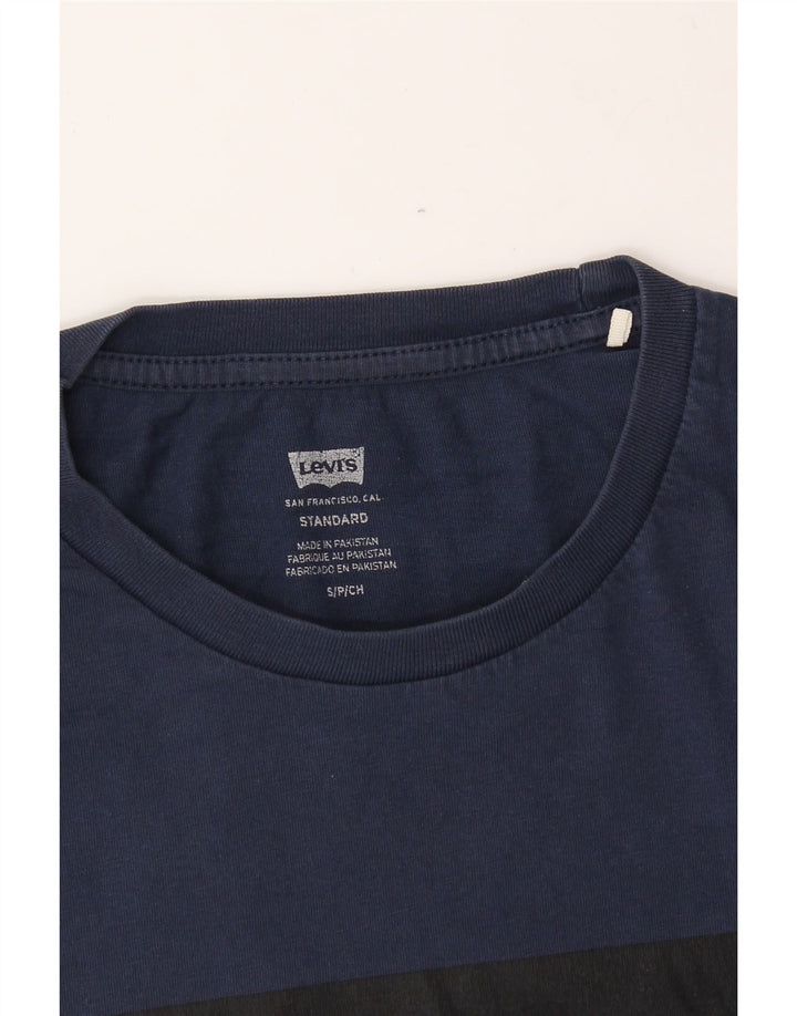 LEVI'S Mens Graphic T-Shirt Top Small Navy Blue Vintage Levi's and Second-Hand Levi's from Messina Hembry 