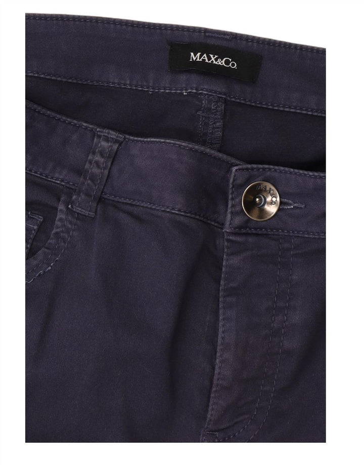 MAX & CO. Womens Slim Casual Trousers W31 L29 Navy Blue