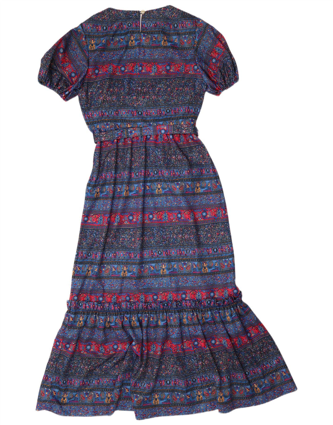 VINTAGE Damen Maxikleid UK 12 Medium Mehrfarbig Paisley