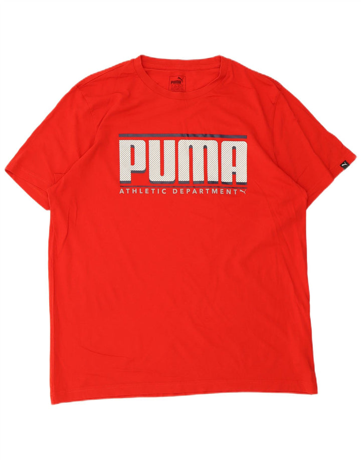 Puma Herren Grafik T-Shirt Top XL Rot Baumwolle
