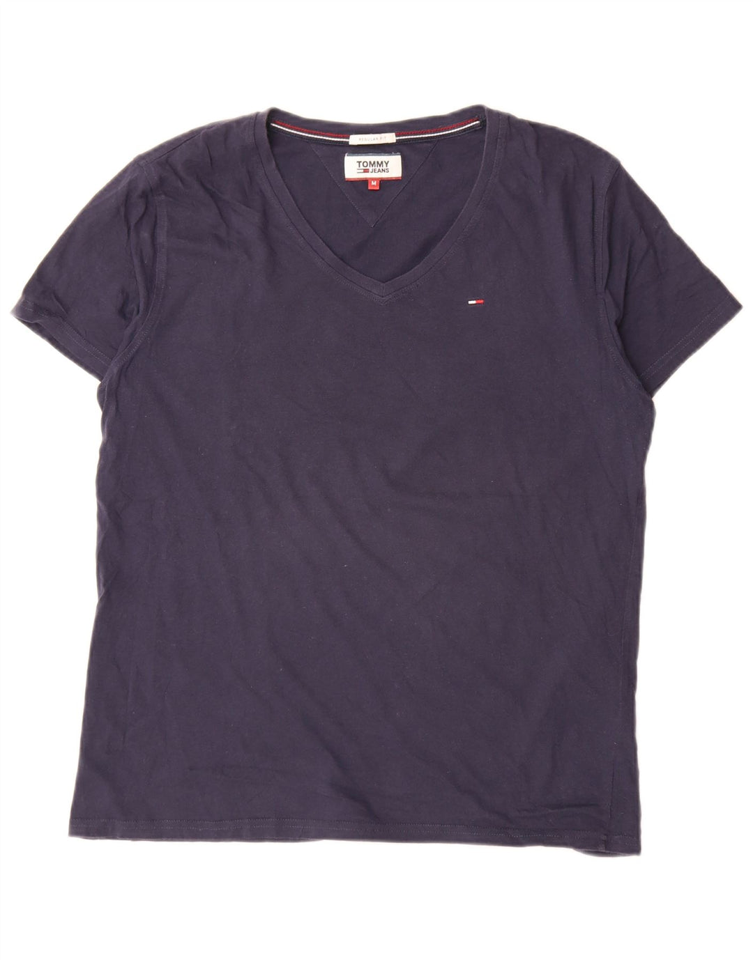 Tommy Hilfiger Herren-T-Shirt mit normaler Passform, mittelmarineblaue Baumwolle