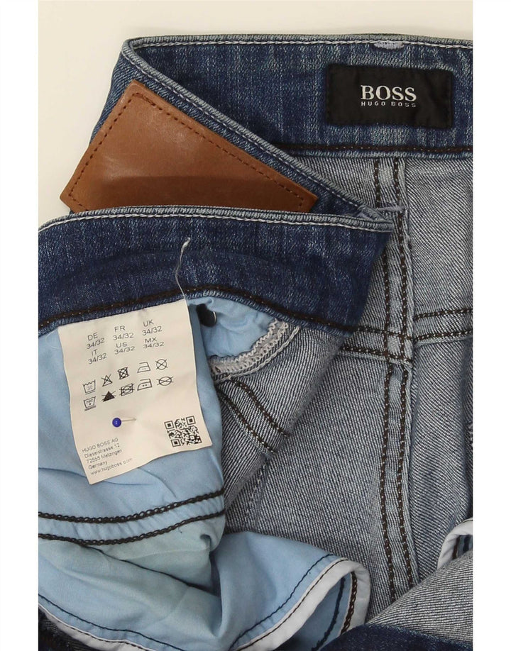 Hugo Boss Herren Slim Jeans W34 L32 Blaue Baumwolle