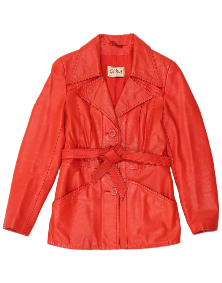 Gil Bret Damen Lederjacke EU 38 Mittelrotes Leder