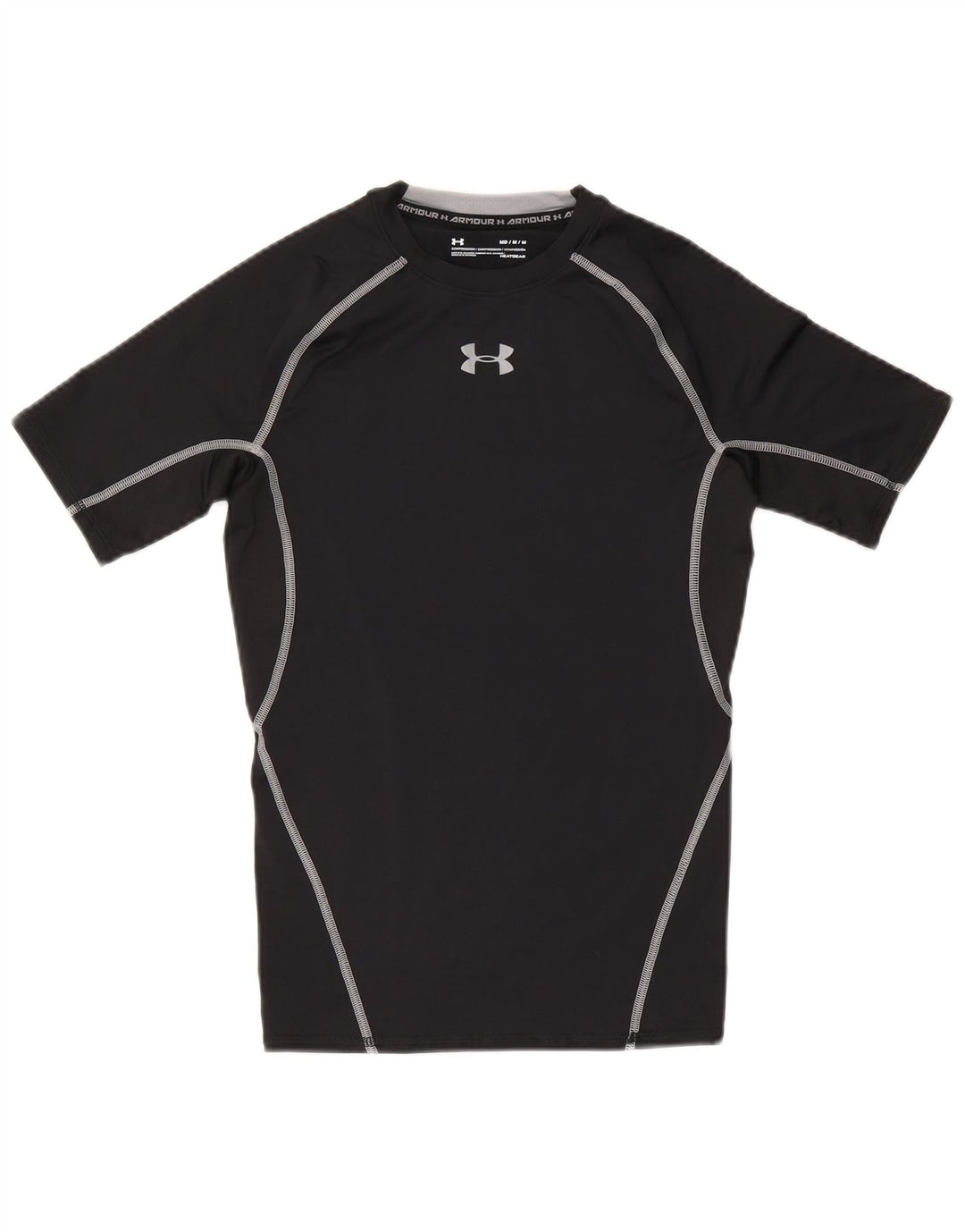Under Armour Herren Heat Gear Graphic T-Shirt Top Mittelschwarzes Polyester