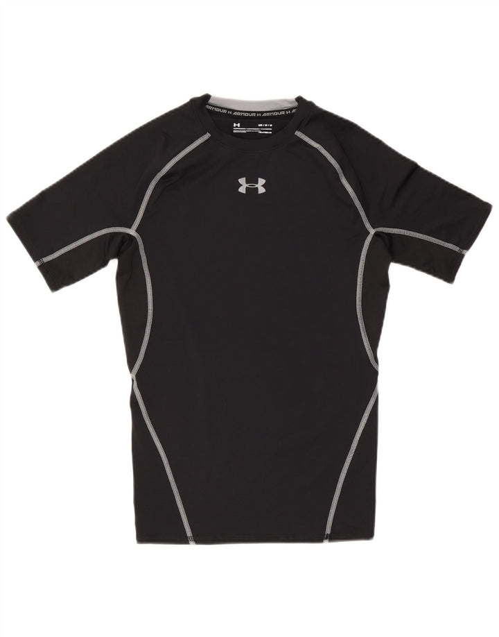 Under Armour Herren Heat Gear Graphic T-Shirt Top Mittelschwarzes Polyester