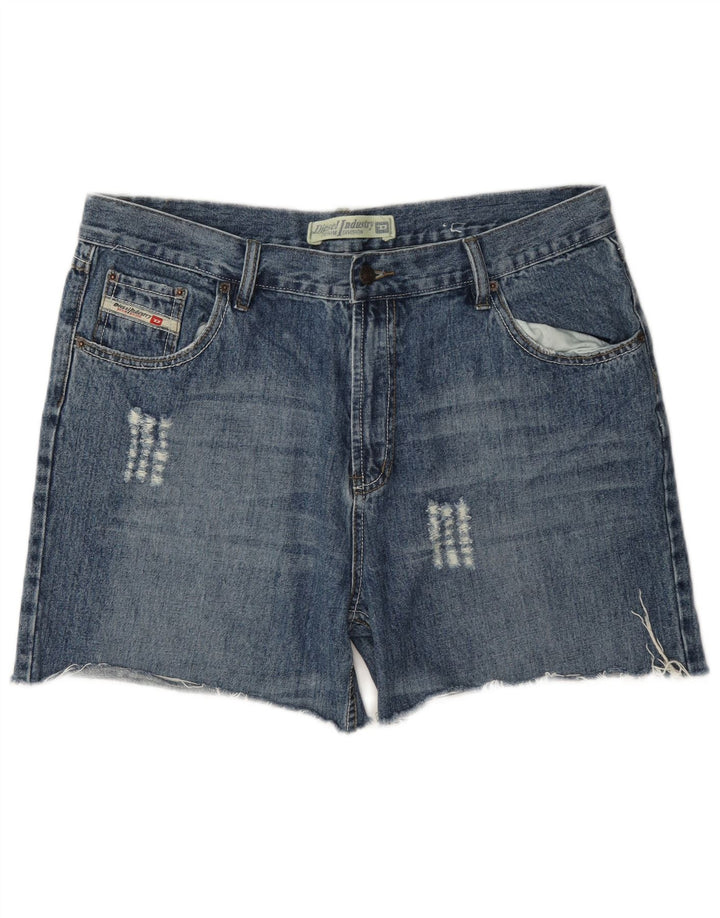 Diesel Herren Distressed Denim Shorts W38 XL Blaue Baumwolle