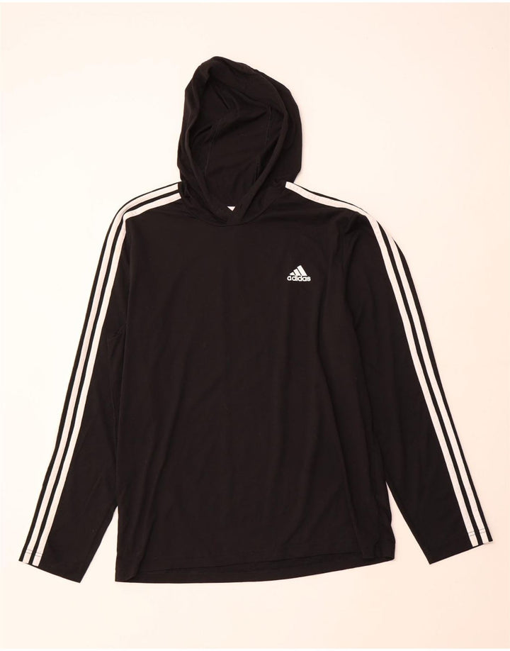 ADIDAS Herren Aeroready Kapuzenoberteil Langarm Großes schwarzes Polyester