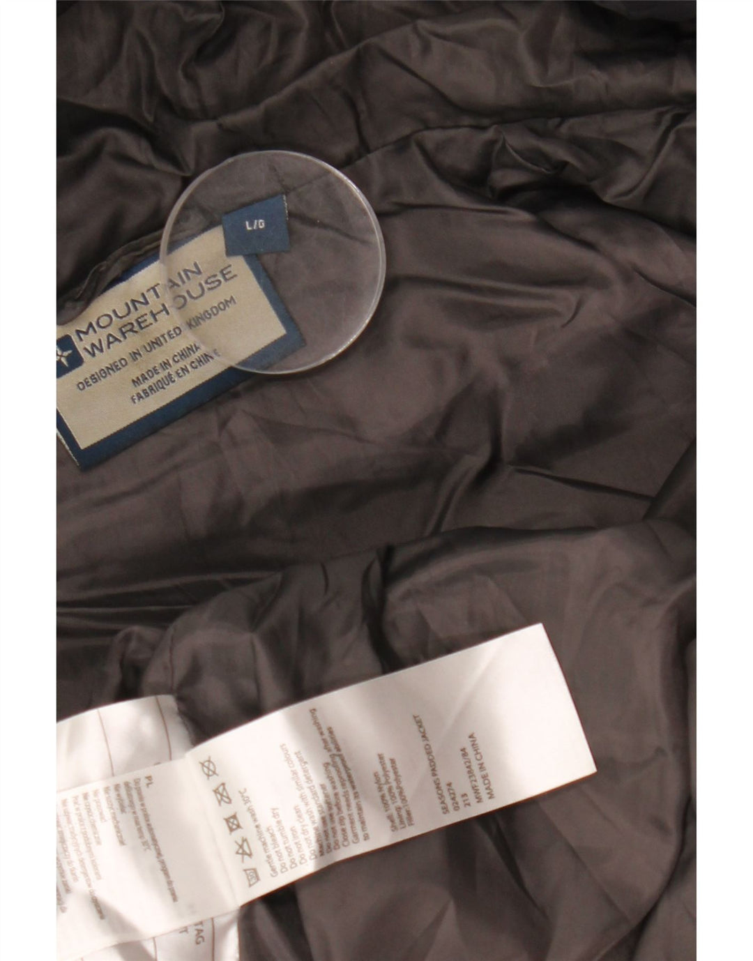 MOUNTAIN WAREHOUSE Wattierte Herrenjacke mit Kapuze, UK 40, Größe L, Schwarz, Farbblock