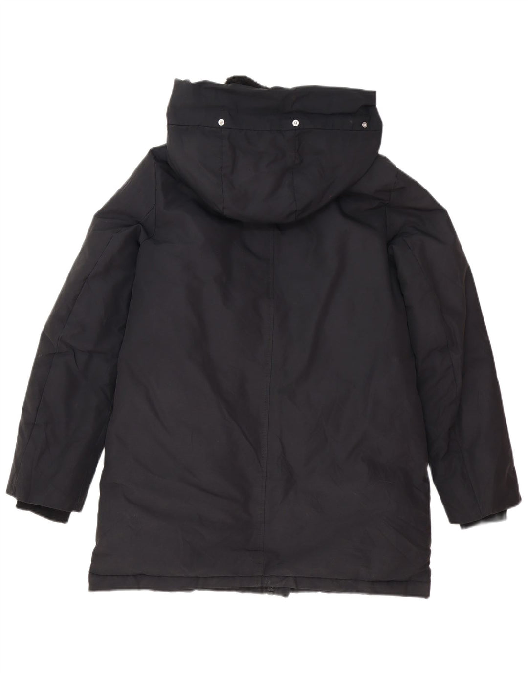 Zara Damen-Parka mit Kapuze, UK 6, XS, Schwarz, Polyester