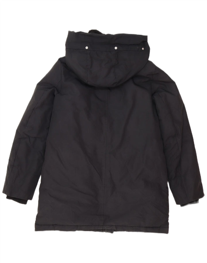 Zara Damen-Parka mit Kapuze, UK 6, XS, Schwarz, Polyester