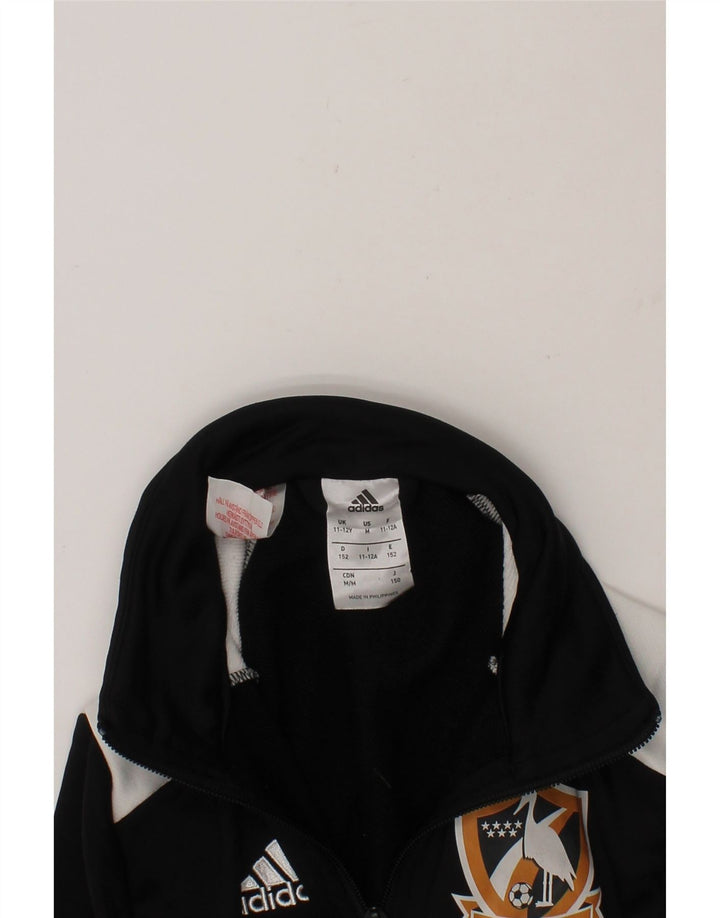 ADIDAS Boys Tracksuit Top Jacket 11-12 Years Black Colourblock Polyester Vintage Adidas and Second-Hand Adidas from Messina Hembry 