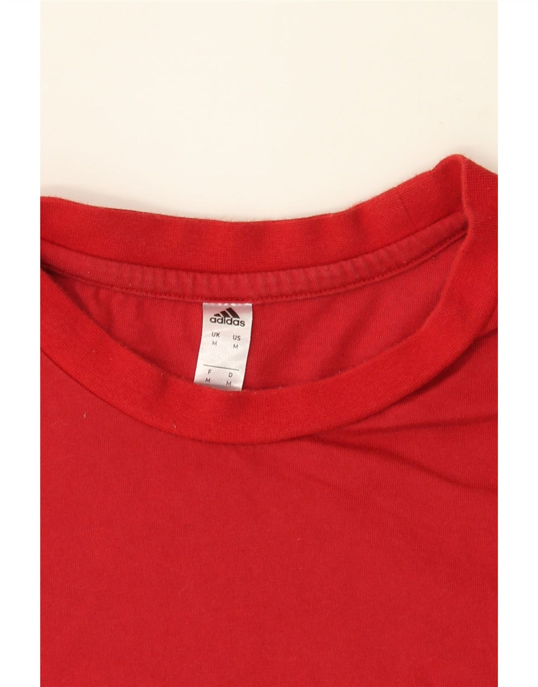 ADIDAS Womens T-Shirt Top UK 14 Medium Red Cotton Vintage Adidas and Second-Hand Adidas from Messina Hembry 