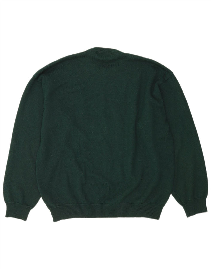 Barisal Herren-Pullover mit Rundhalsausschnitt, 2XL, grün gestreift, Wolle