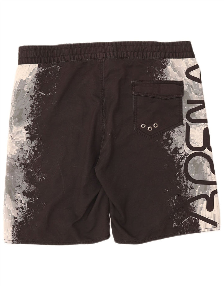 ARENA Herren-Badeshorts mit Grafik, mittelschwarz, Farbblock-Polyester