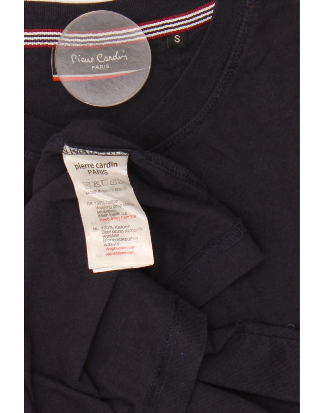 Pierre Cardin Herren-Top, langärmelig, klein, marineblau, Baumwolle