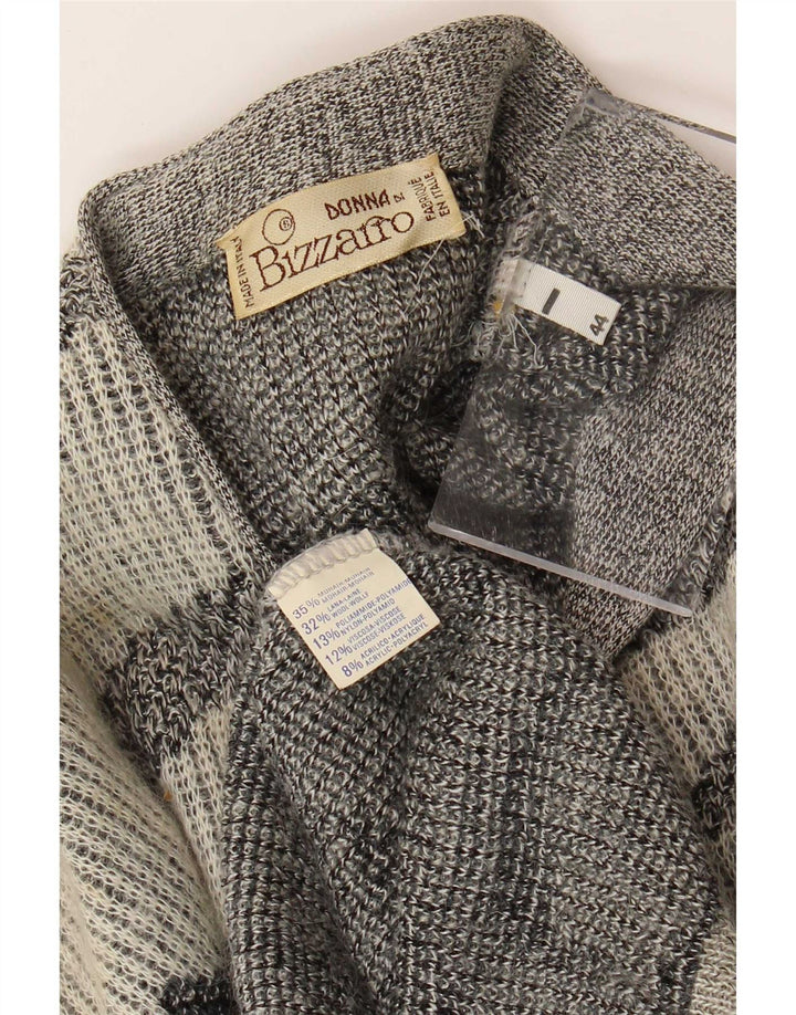 Bizzarro Damen-Strickjacke in Übergröße, IT 44, mittelgrau, geometrisch