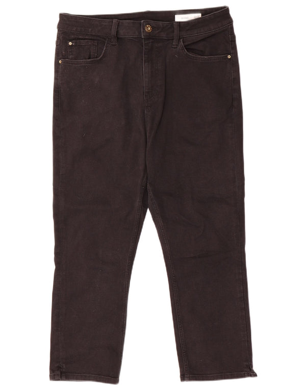 Marks & Spencer Damen-Röhrenjeans mit hoher Taille, UK 14, Größe L, W32, L22, Schwarz