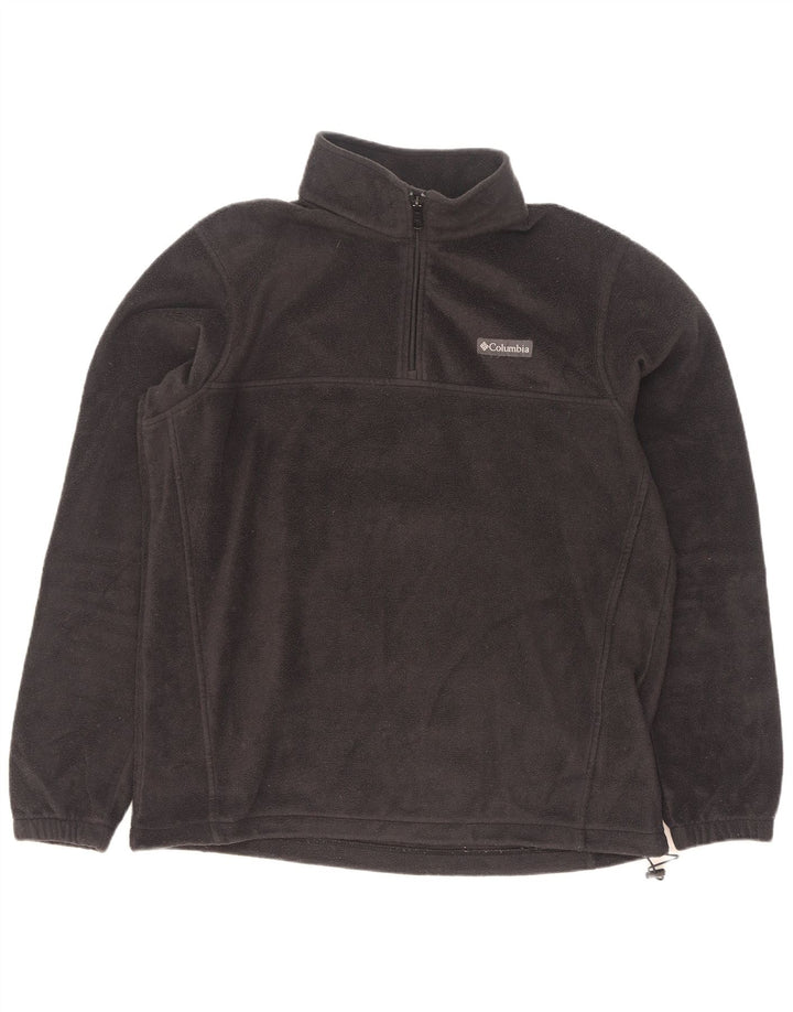 Columbia Herren-Fleecepullover mit Reißverschluss am Hals, groß, aus schwarzem Polyester