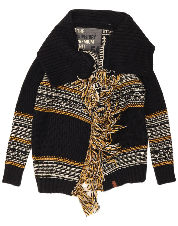 Offener Superdry-Cardigan für Damen, Gr. 14, Mittelschwarz, gestreift, Acryl