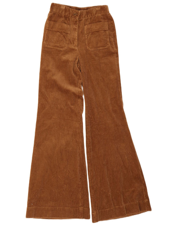 Massimo Dutti Damen Flare Cordhose EU 34 2XS W24 L33 Braune Baumwolle