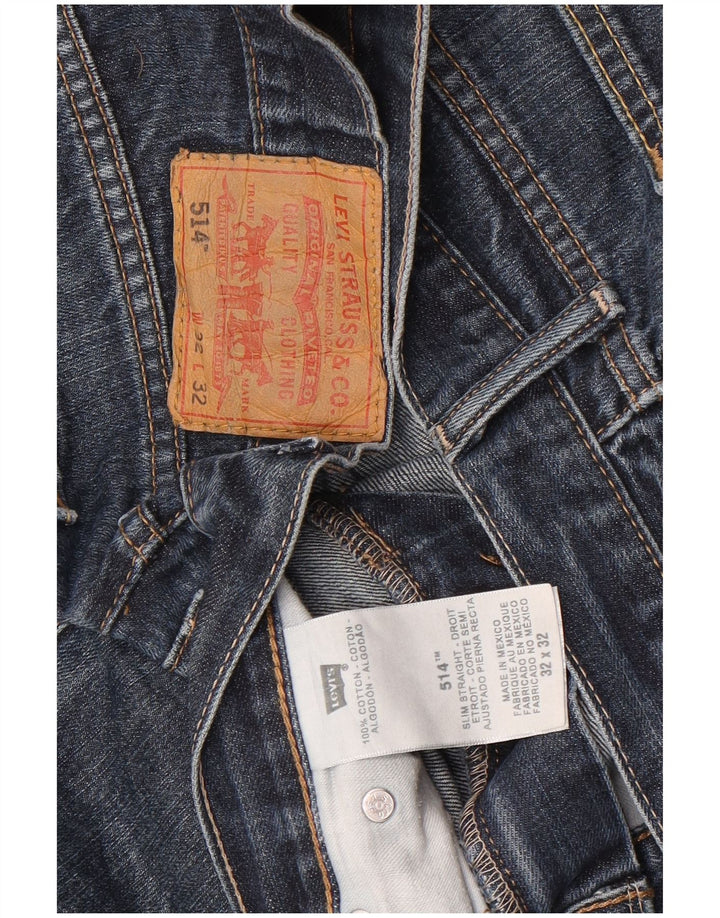 Levi's Herren 514 Straight Jeans W32 L32 Blaue Baumwolle