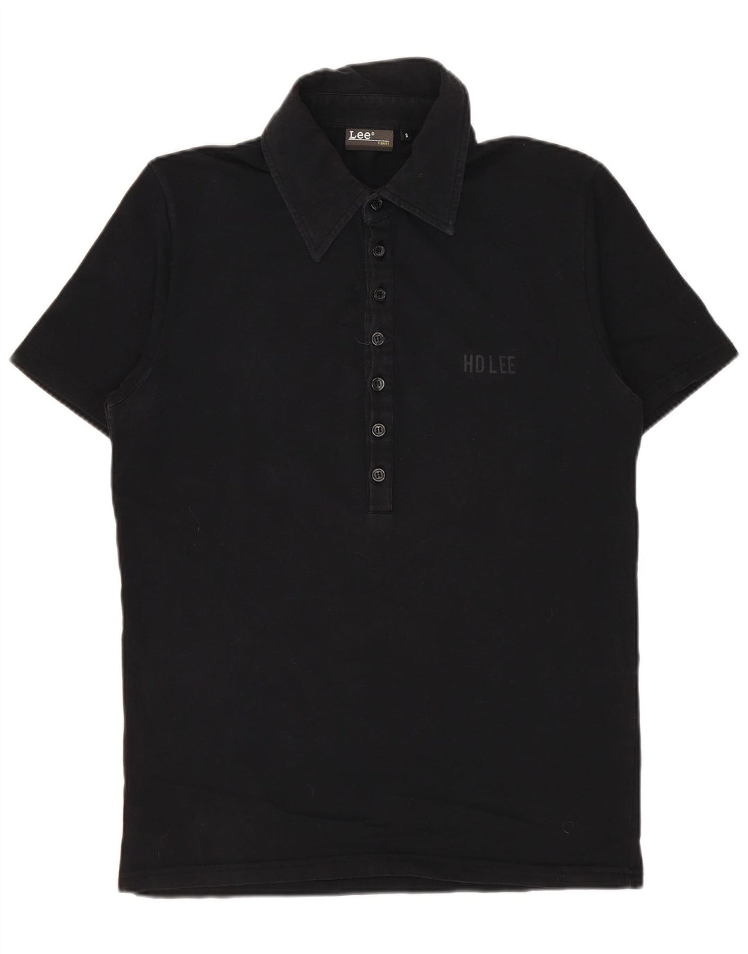 Lee Damen-Poloshirt mit Grafik, UK 10, Größe S, Schwarz, Baumwolle