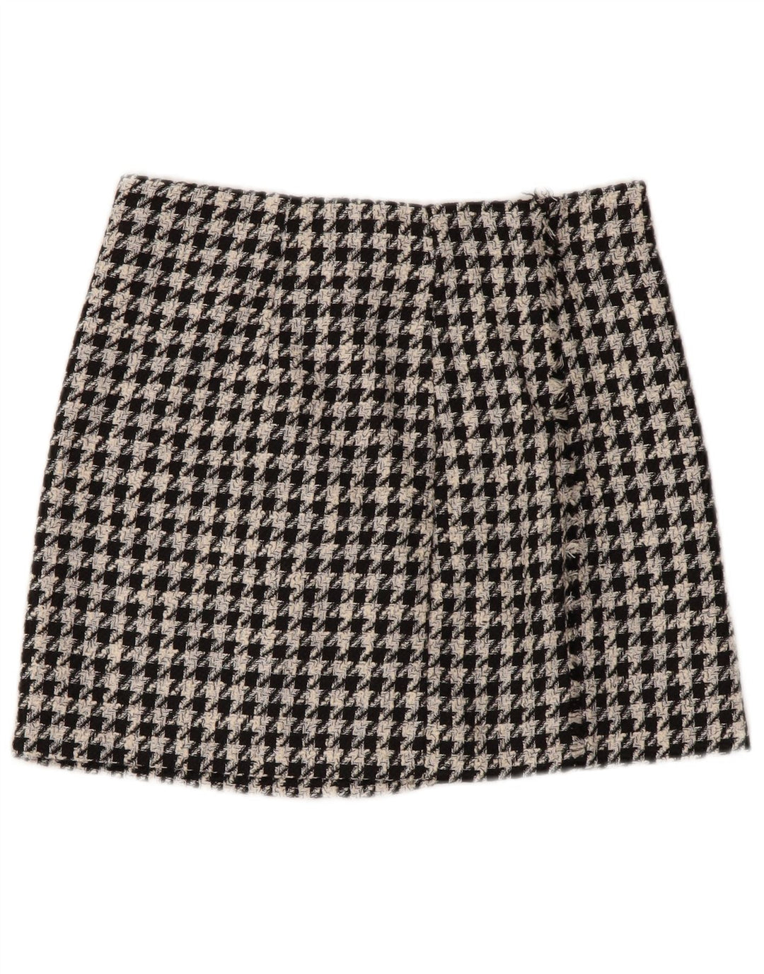Zara Damen Minirock Small W26 Schwarzer Hahnentritt-Polyester