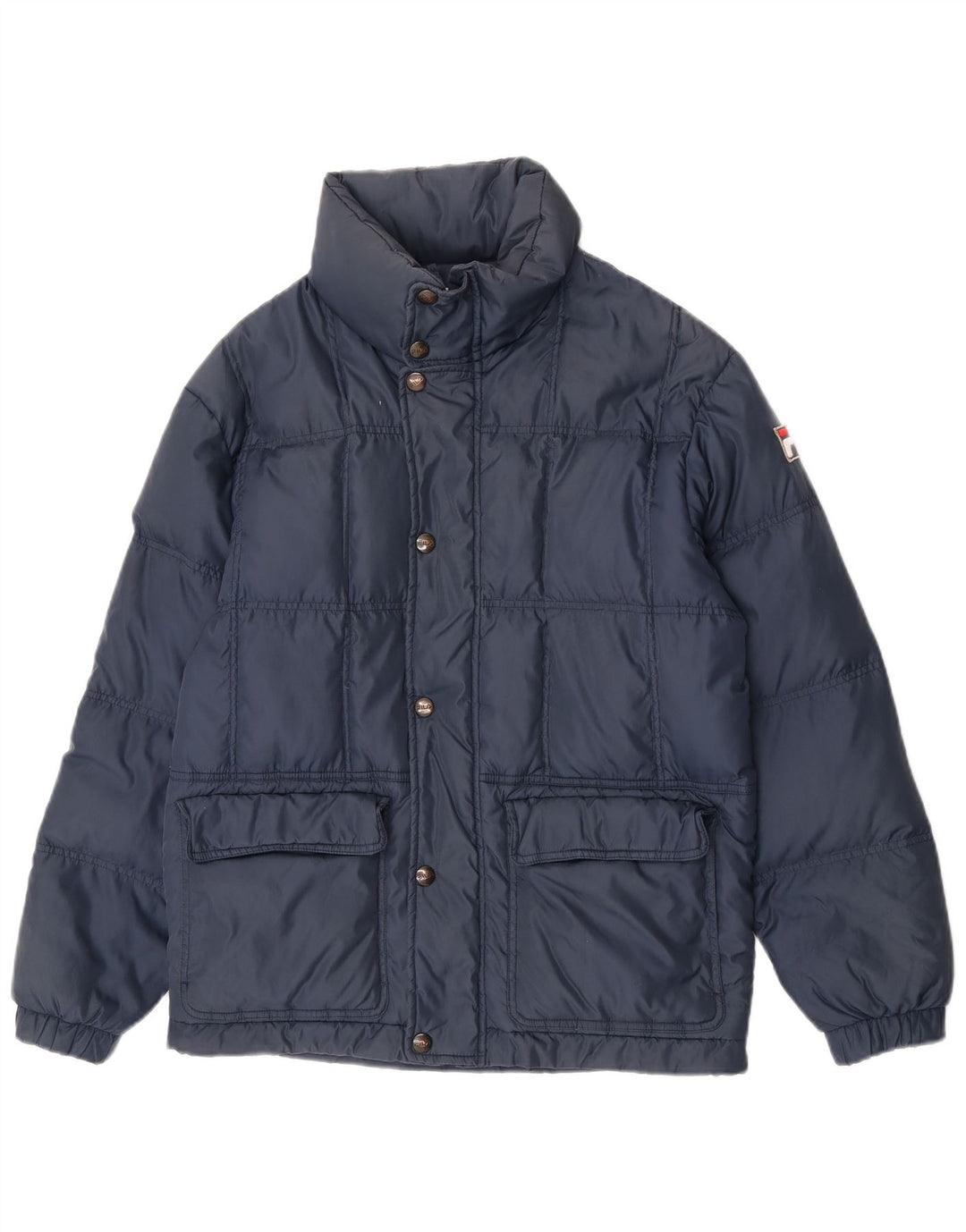 Fila Herren-Jacke mit Kapuze, gepolstert, Größe 44, XS, marineblaues Nylon