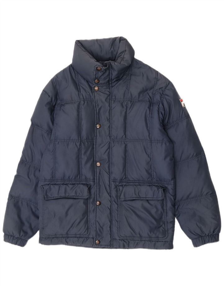 Fila Herren-Jacke mit Kapuze, gepolstert, Größe 44, XS, marineblaues Nylon