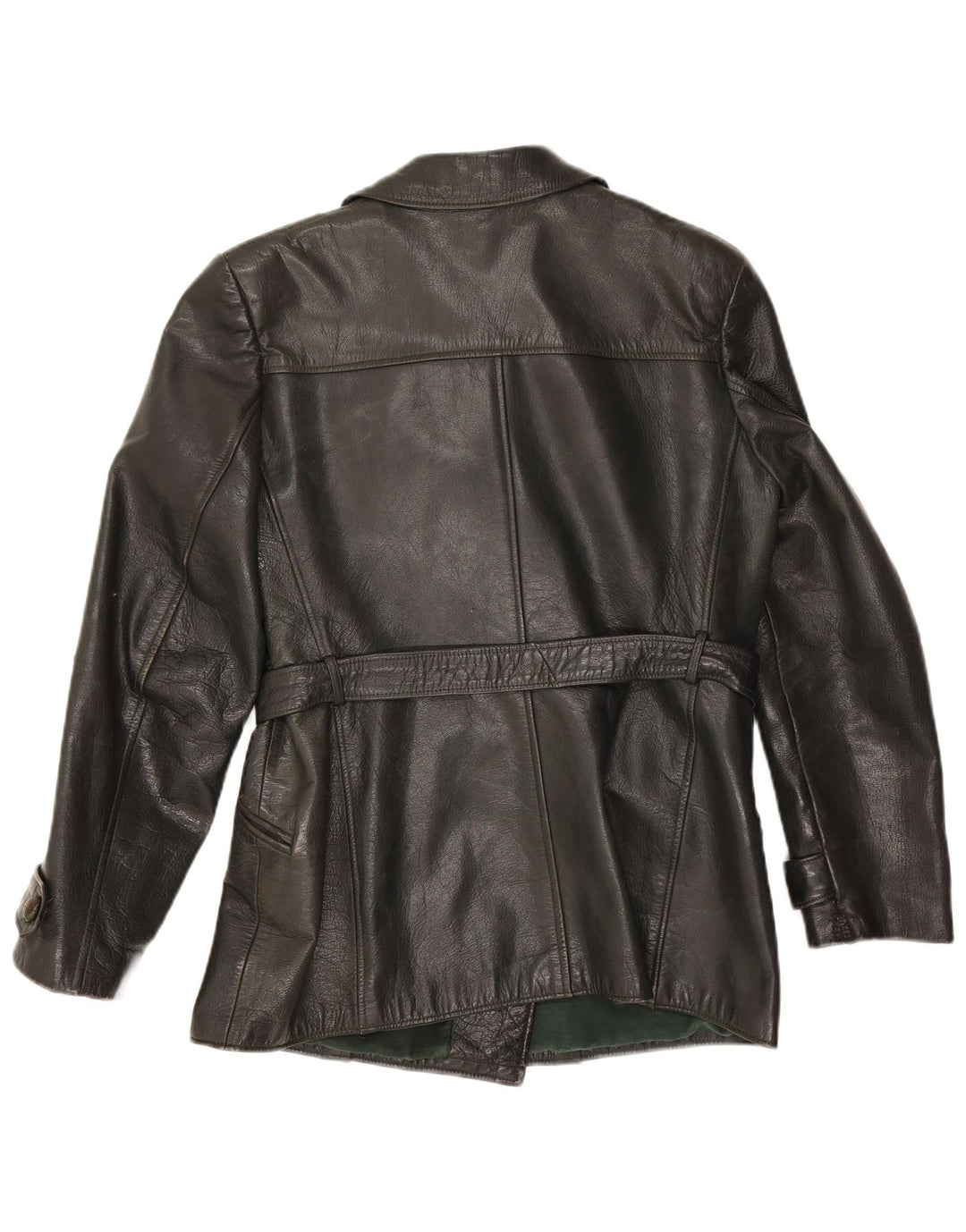 Vintage Damen Lederjacke UK 14 Medium Schwarz