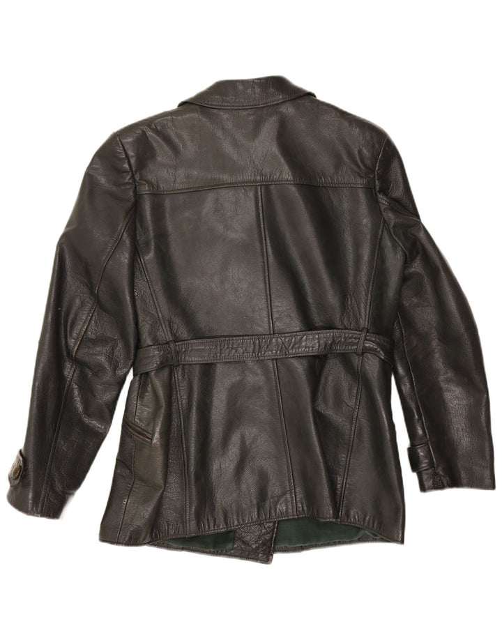 Vintage Damen Lederjacke UK 14 Medium Schwarz