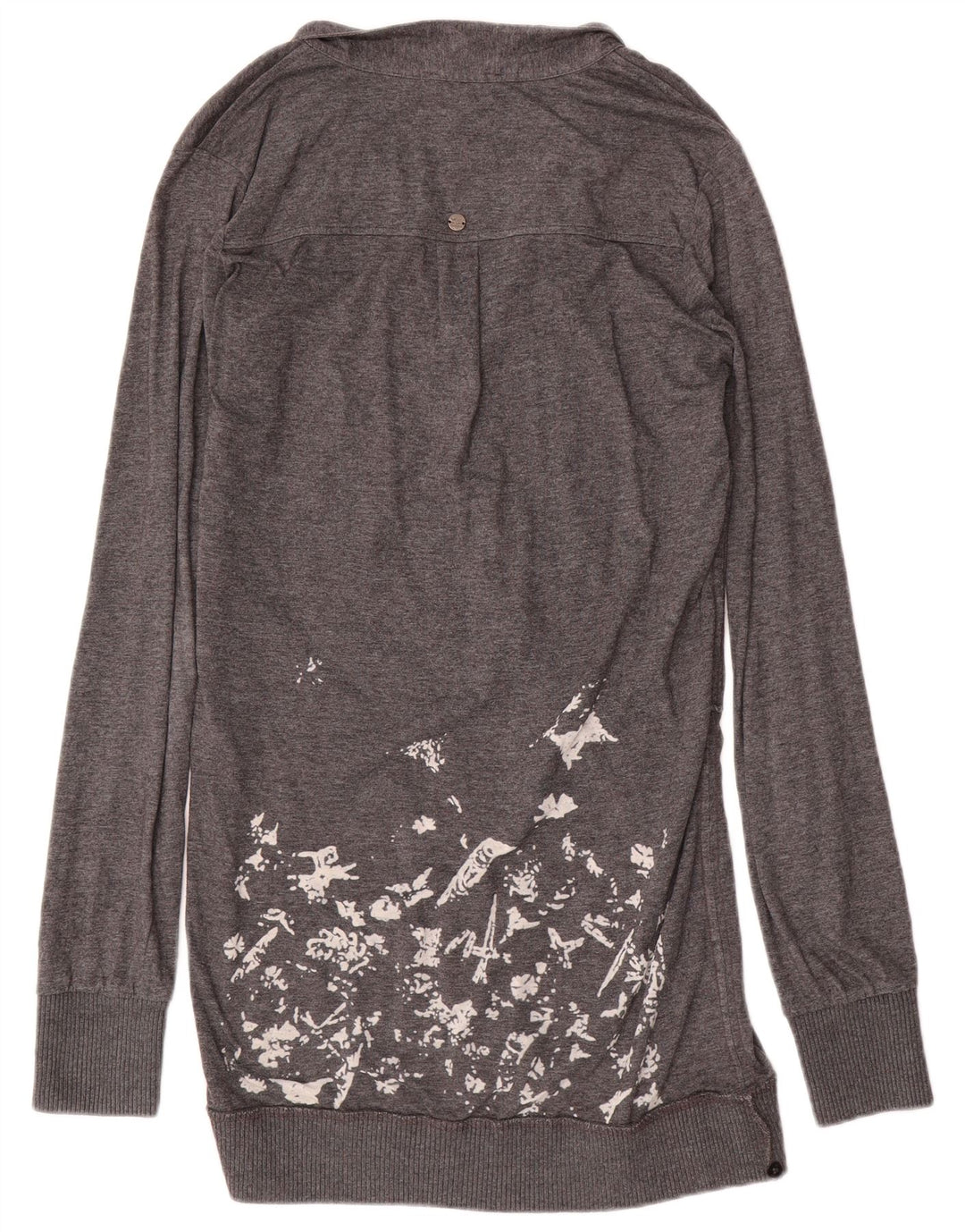 Diesel Damen Langarm-Polokleid UK 14 Mittelgrau gefleckt