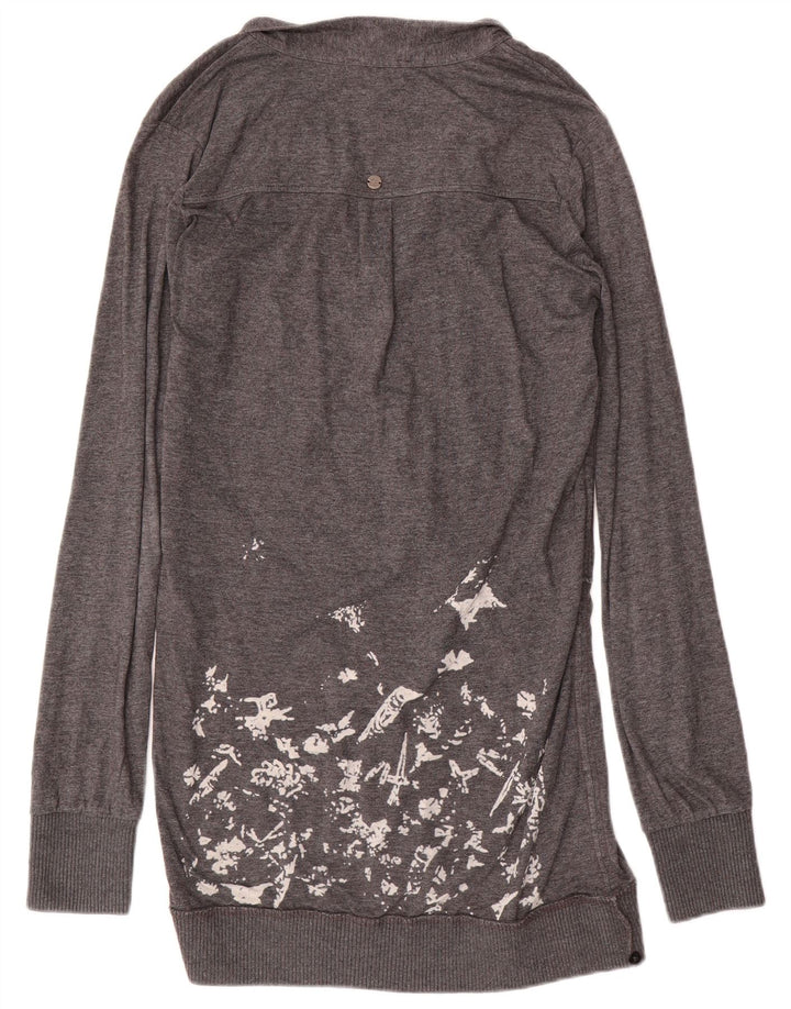 Diesel Damen Langarm-Polokleid UK 14 Mittelgrau gefleckt