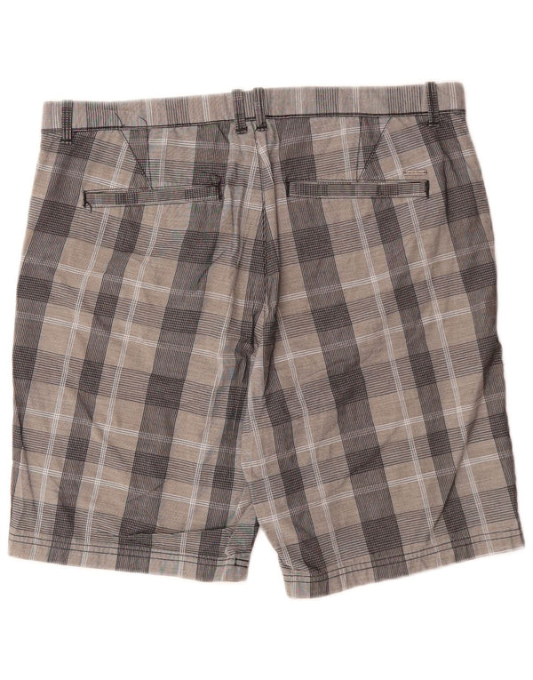 Calvin Klein Herren Chinoshorts W32 mittelgrau karierte Baumwolle