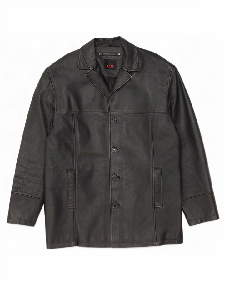 Vintage Herren Lederjacke IT 48 Medium Schwarz