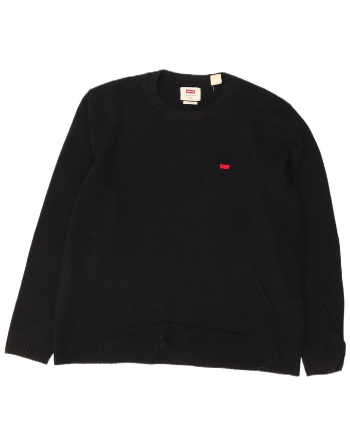 Levi's Herren Standard-Pullover mit Rundhalsausschnitt, XL, schwarze Wolle