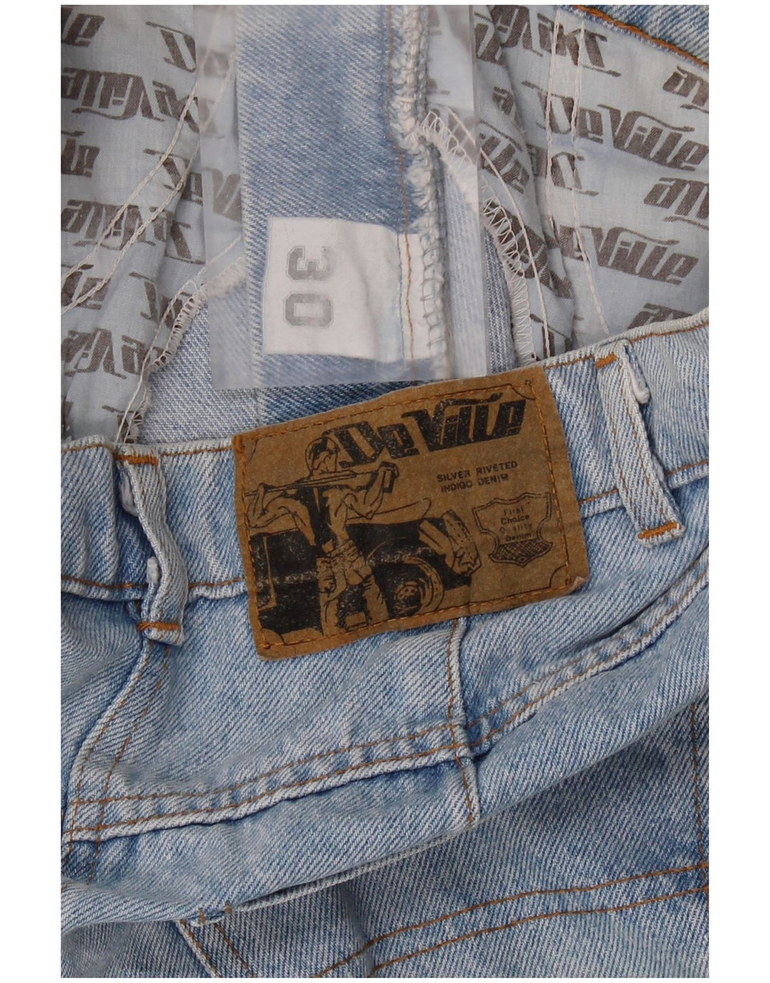 DE VILLE Damen Jeansrock W30 mittelblaue Baumwolle