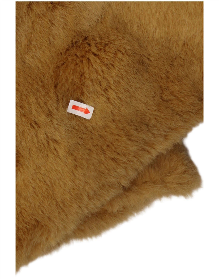 VINTAGE Damen Kunstpelzmantel UK 22 3XL Beige