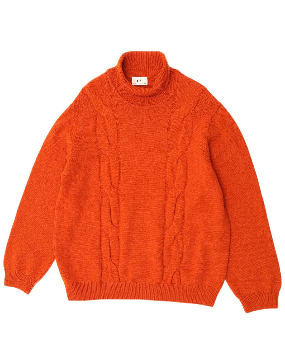 C&A Herren Rollkragenpullover Pullover 2XL Orange Wolle