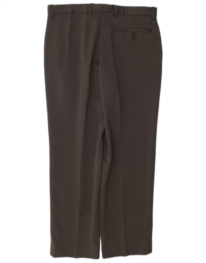 Marks & Spencer Herren-Anzughose, schmal zulaufend, W34, L29, braun, Polyester